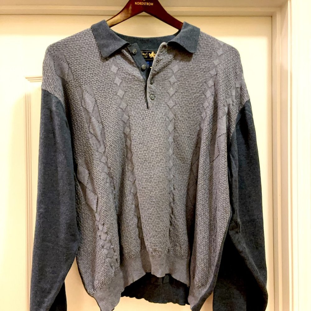Nat Nast Luxury Original ¼ Button Up Sweater XL